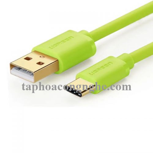 Ugreen 10659 25CM Màu xanh lá Cáp Usb 2.0 Sang Type C mạ vàng US141 30010659